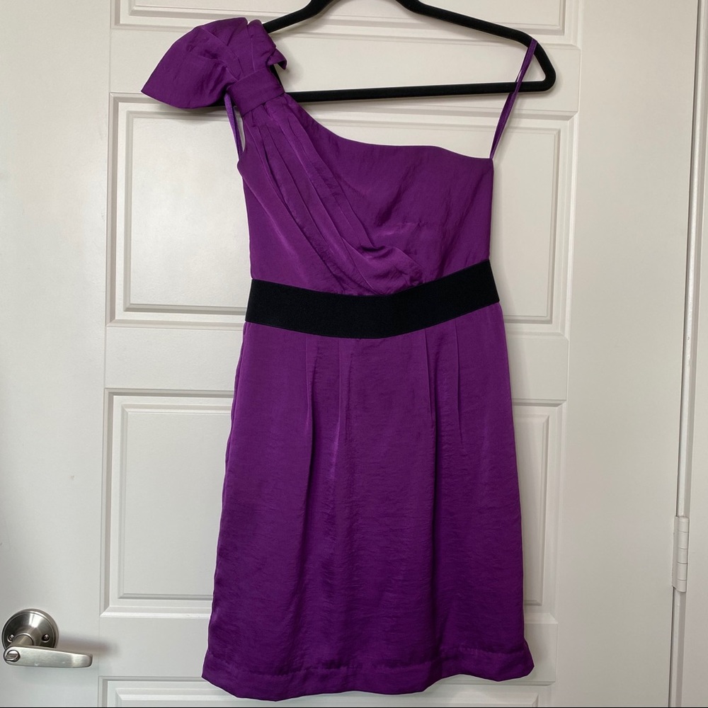 BCBG GENERATION PURPLE ONE SHOULDER MINI Dress 2